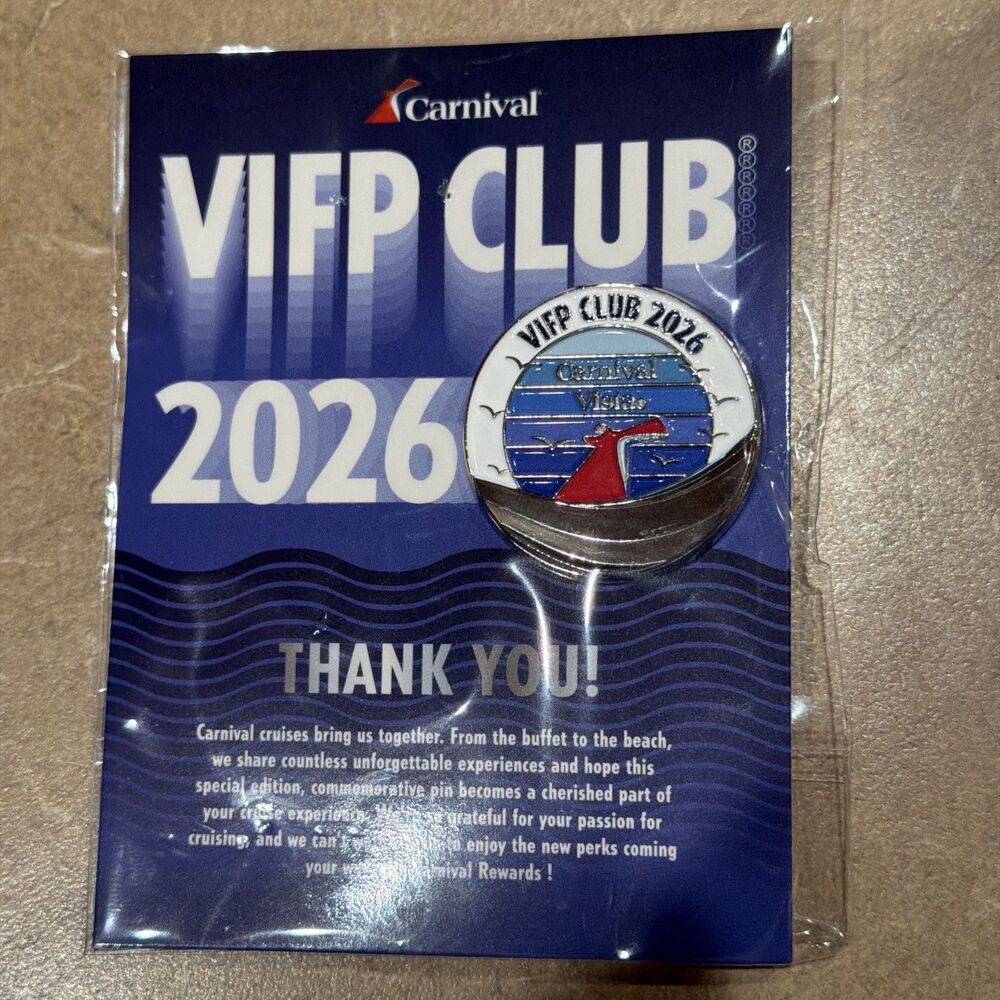 New Carnival Vista 2026 VIFP Pin Collectible Gift Diamond & Platinum Guests Pins
